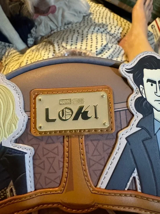 Loungefly Loki Time Variance Authority Brown & Tan Mini Backpack venticular - Picture 3 of 8